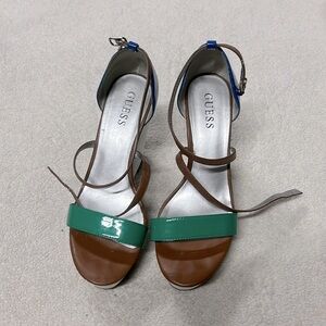 Guess Wwotristyn Colorblock Strappy Wedge